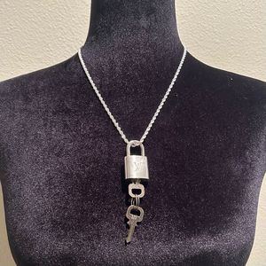 (Rare) Louis Vuitton #323 Lock and Key Silver with 925 Silver Chain 20”